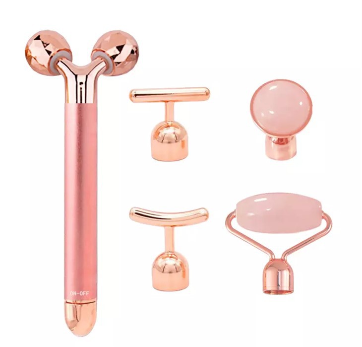 5 in 1 Rose Quartz Jade Facial Massage Jade Roller