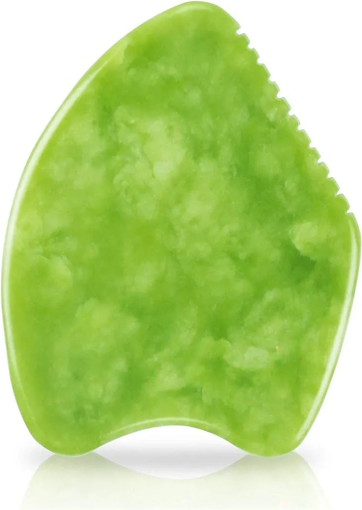 Natural Jade Comb Edge Gua Sha Scraping Massage Tools