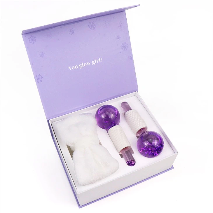 Purple Ice Globes Face Massager With Hairband