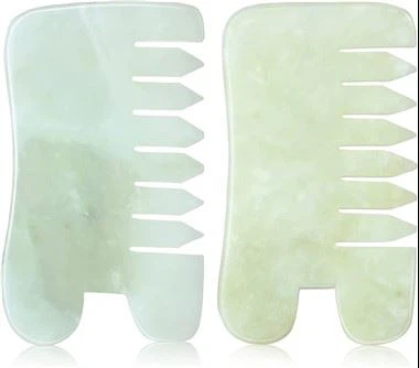 2 Pcs Jade Massage Gua Sha Comb