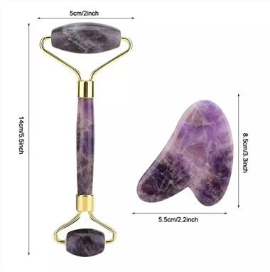 Noiseless Amethyst Jade Roller And Guasha Tool