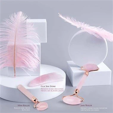 Rose Quartz Face Roller With Gua Sha And Eye Roller