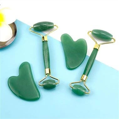 Spa Grade Face Roller Gua Sha Massage Tool Set
