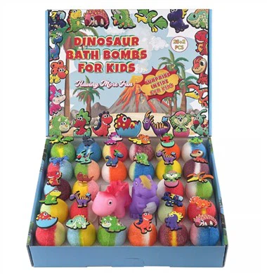 Bath Bombs With Dinosaur Toys