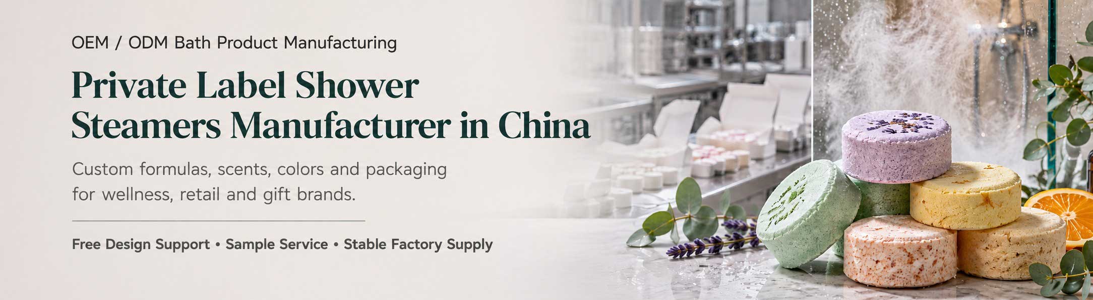 Private label shower steamers manufacturer in China with custom aromatherapy steamers and OEM ODM factory production