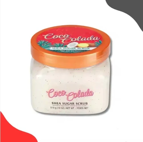 Cocoa Pineapple Shea Sugar Exfoliator Body Scrub With Colorful Shower Sponge