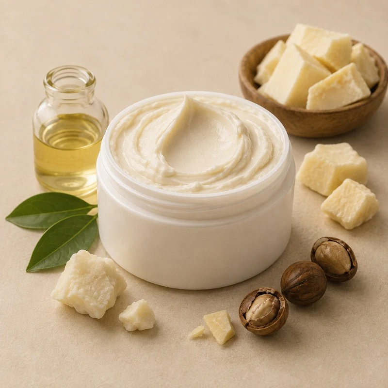 Ingredient-led body butter with shea butter botanical oil and rich cream texture Ingredient-led body butter with shea butter botanical oil and rich cream texture