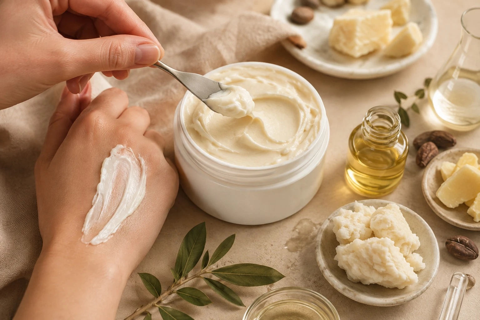 Body butter texture ingredient and fragrance development with botanical oils and butters Body butter texture ingredient and fragrance development with botanical oils and butters