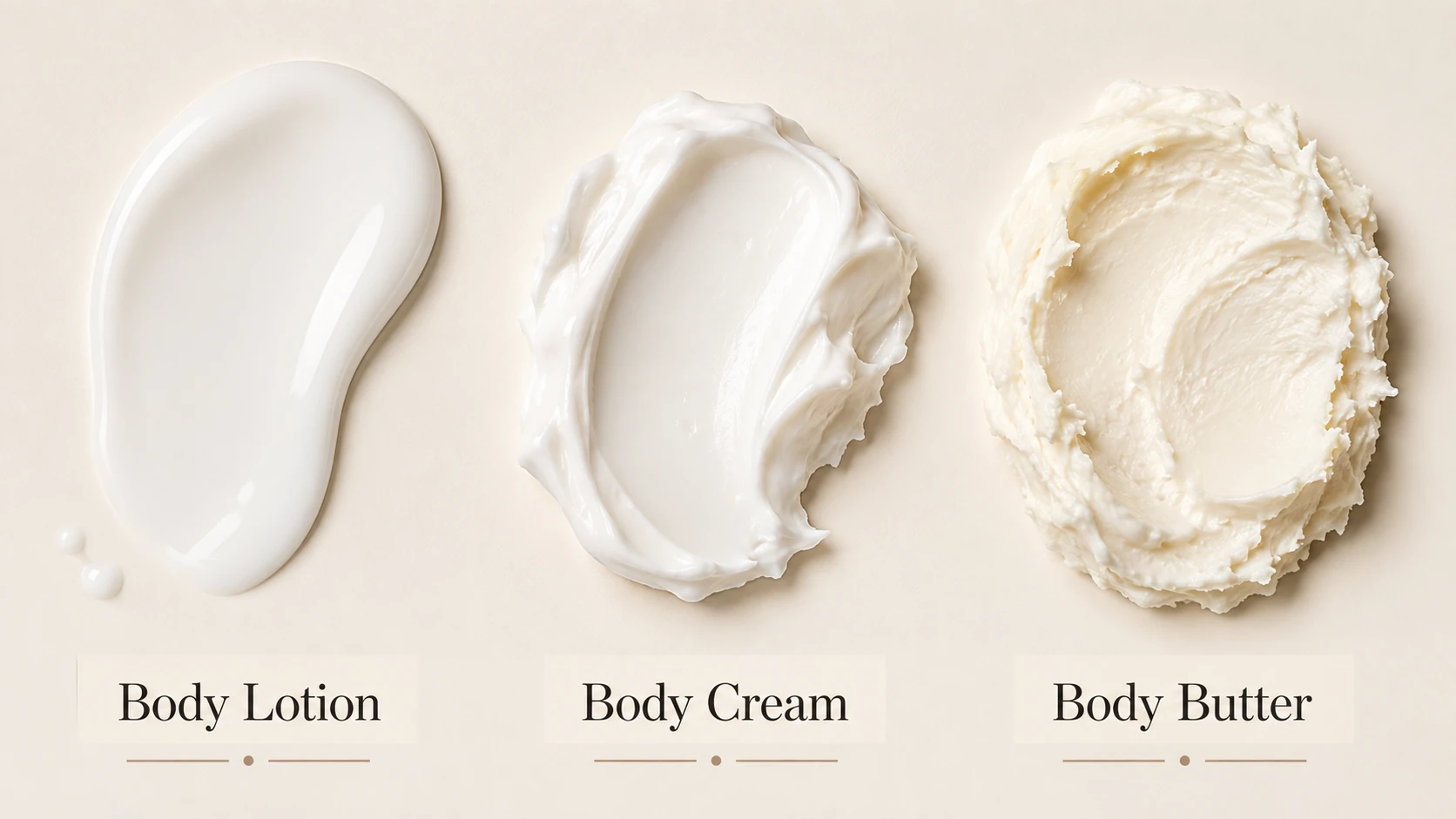 Body lotion body cream and body butter texture comparison Body lotion body cream and body butter texture comparison