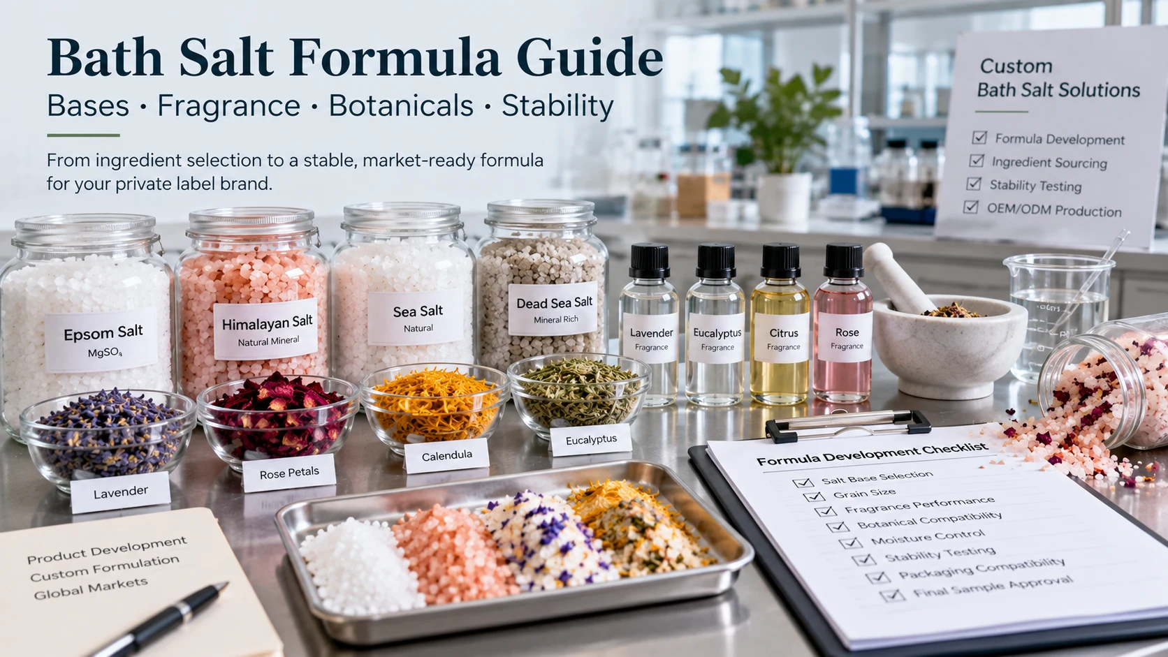 Bath Salt Formula Guide For Private Label Brands: Bases, Fragrance, Botanical...