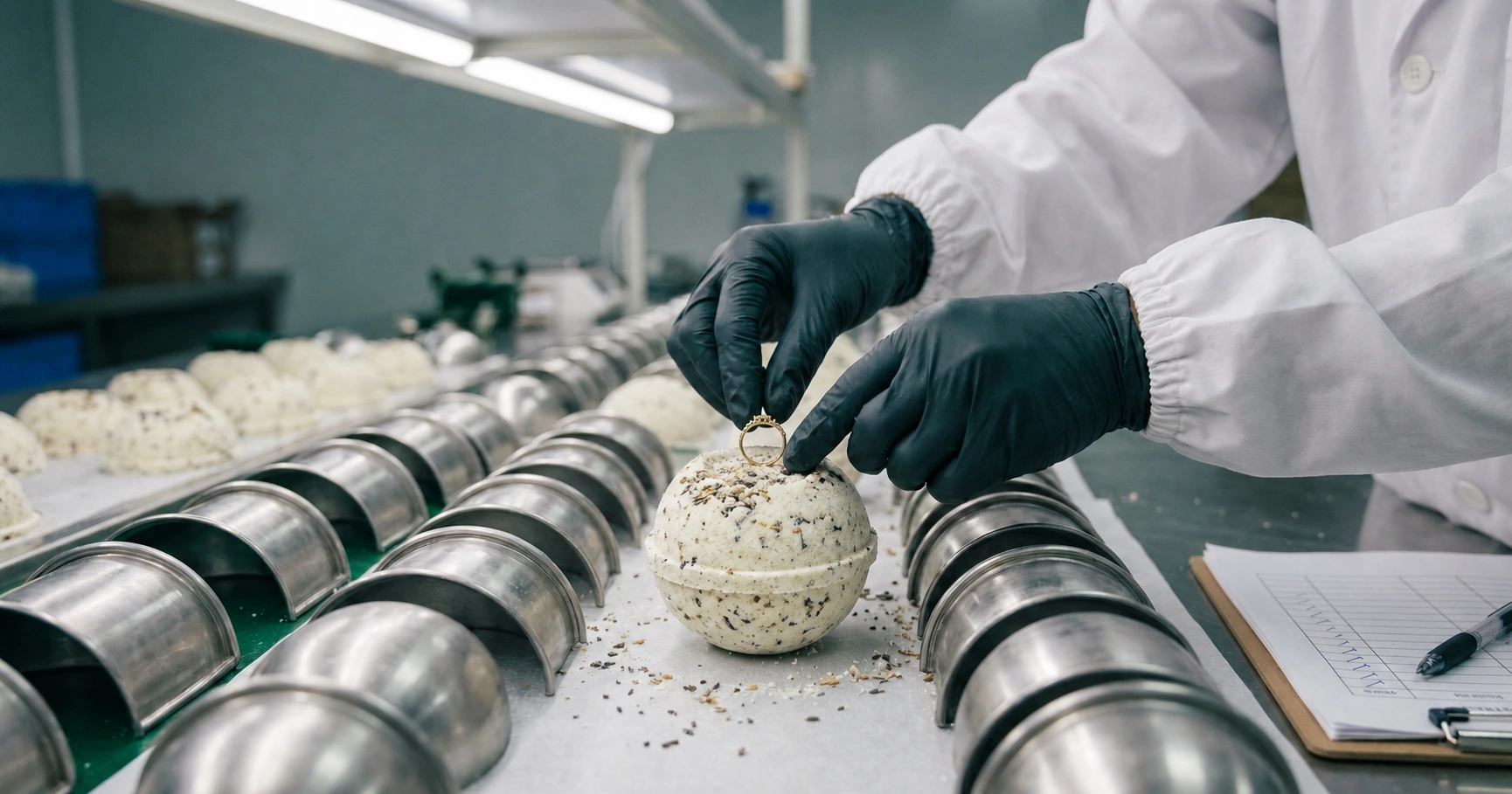 Producing ring bath balls